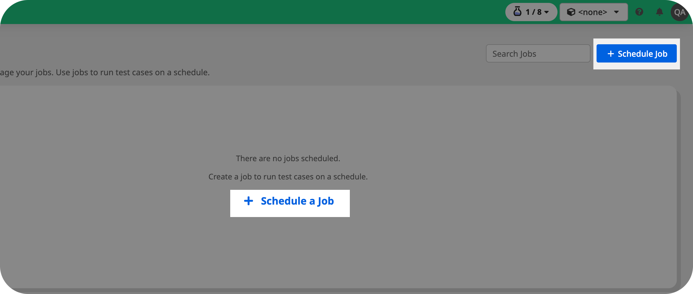 Click "+ Schedule Job" button