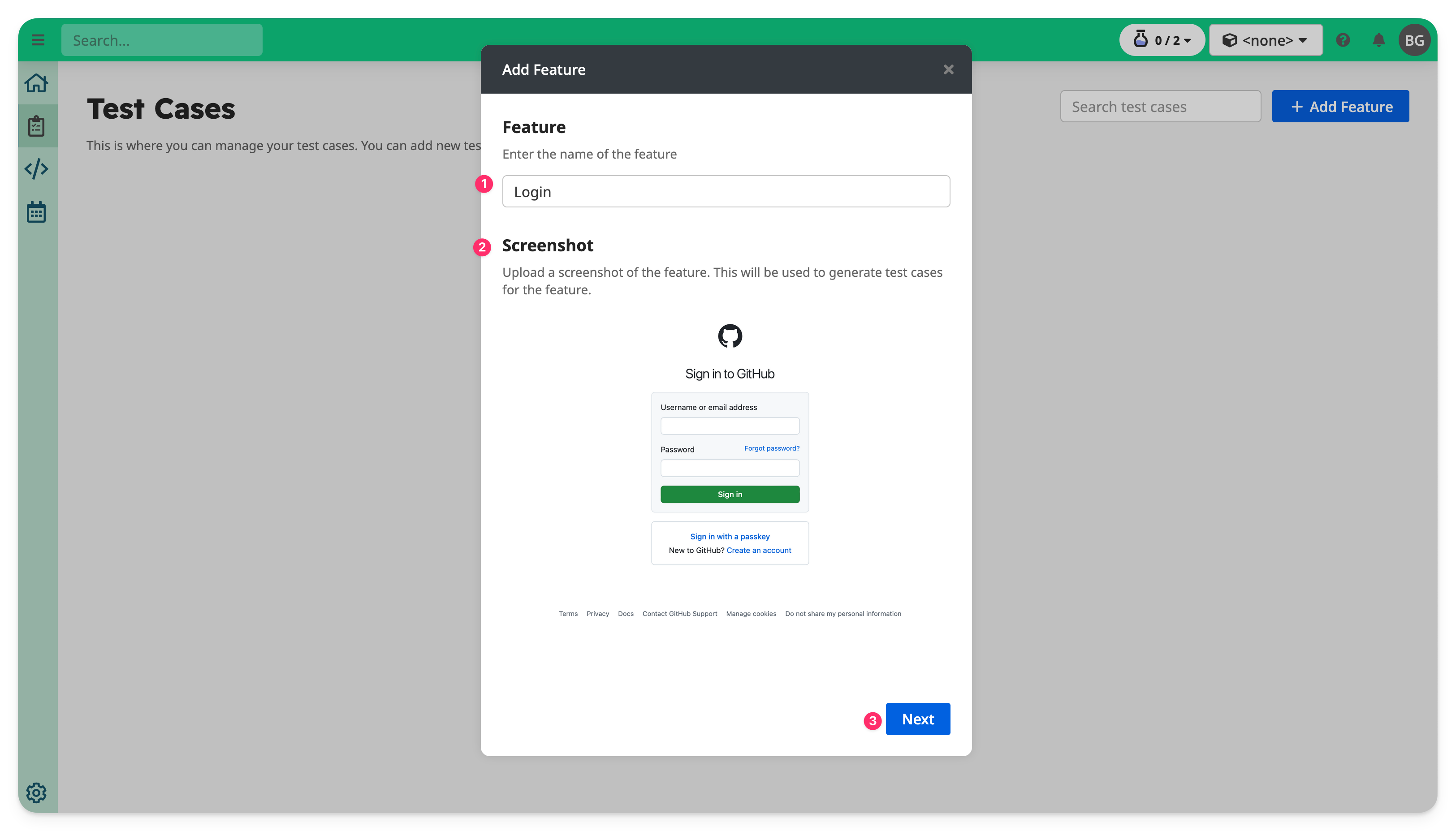 Create a new Test Feature