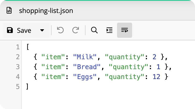 JSON file