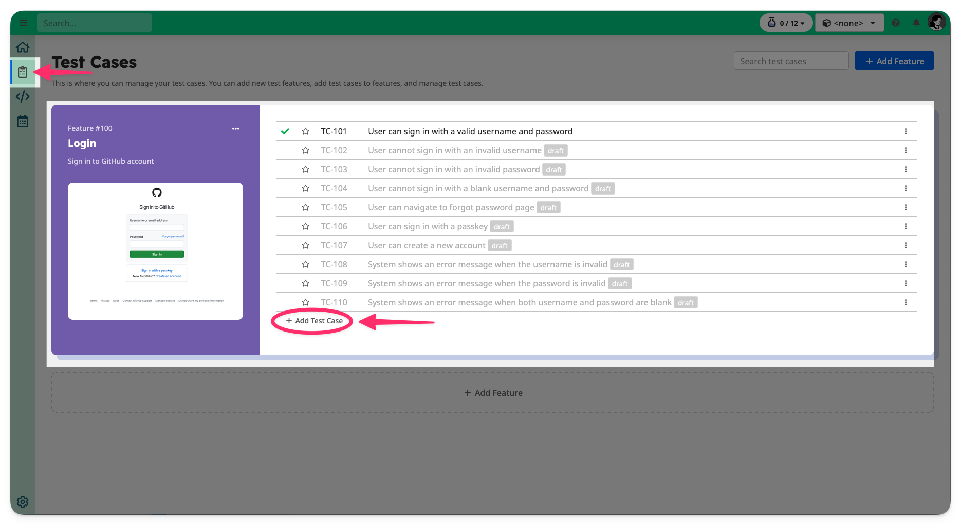 Add a new Test Case