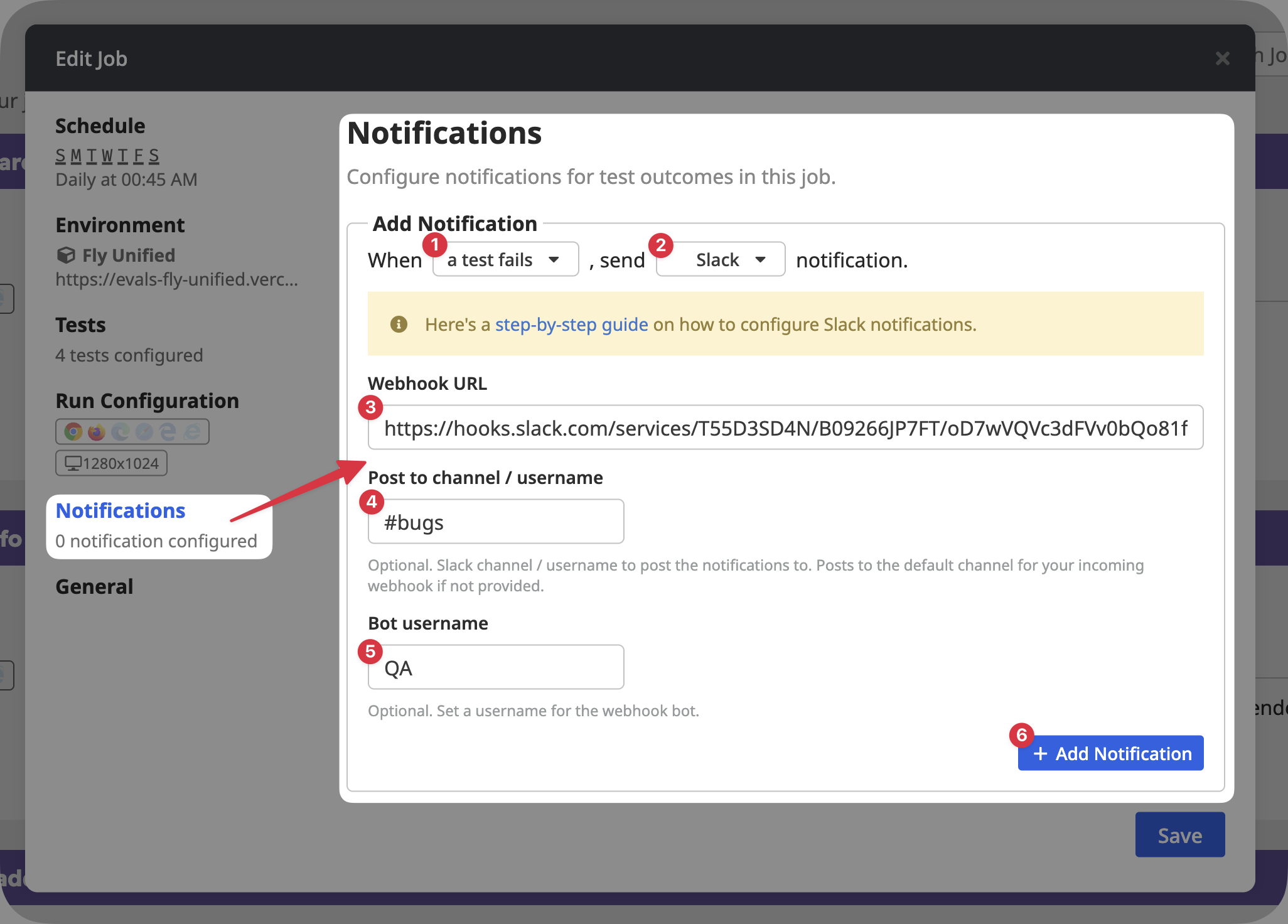 Configuring Slack Notification