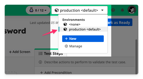 Select an environment