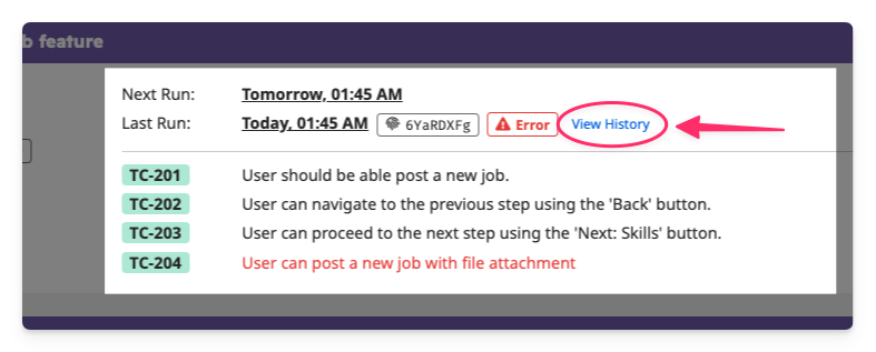 View Job History