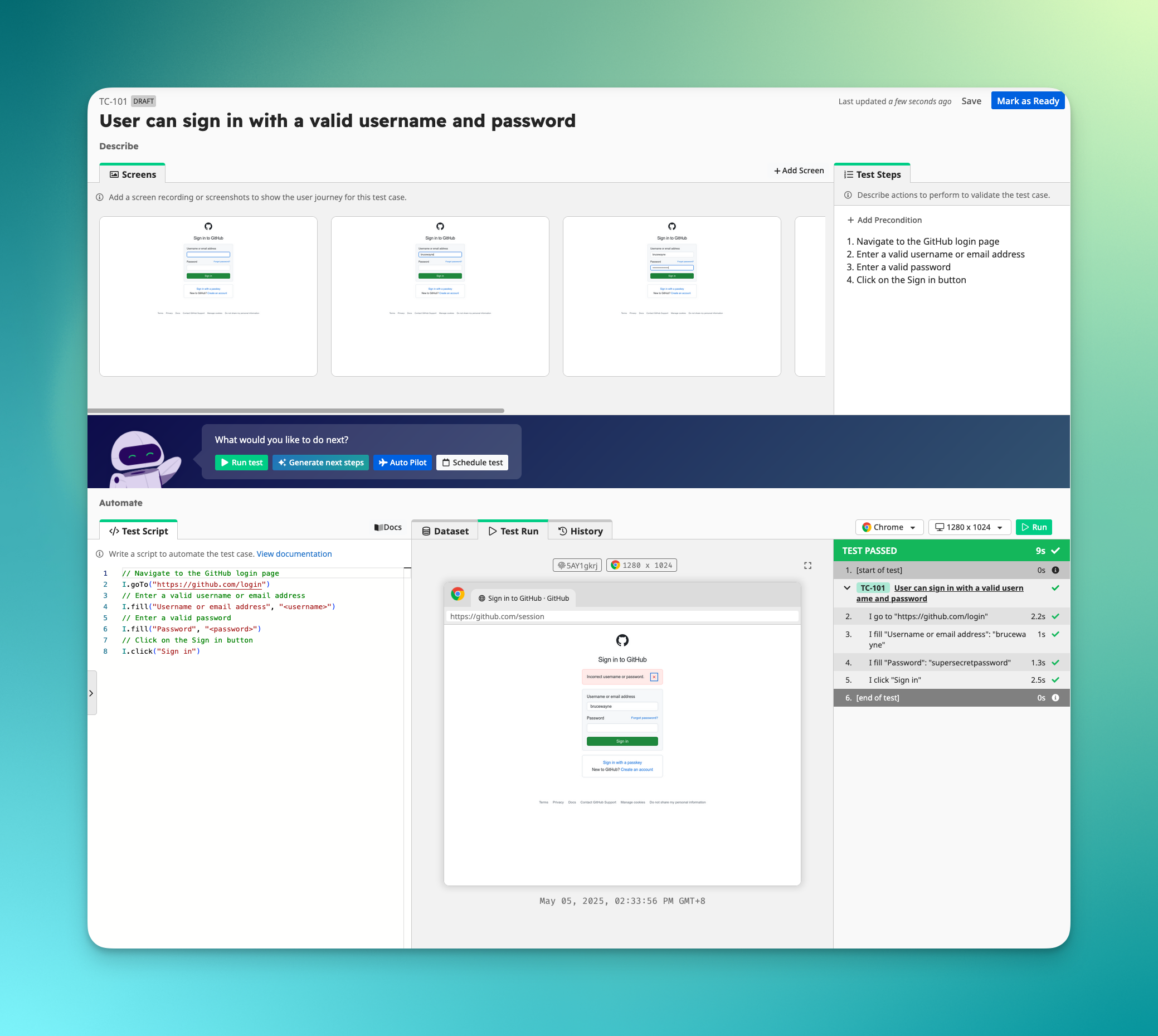 Test Case Editor