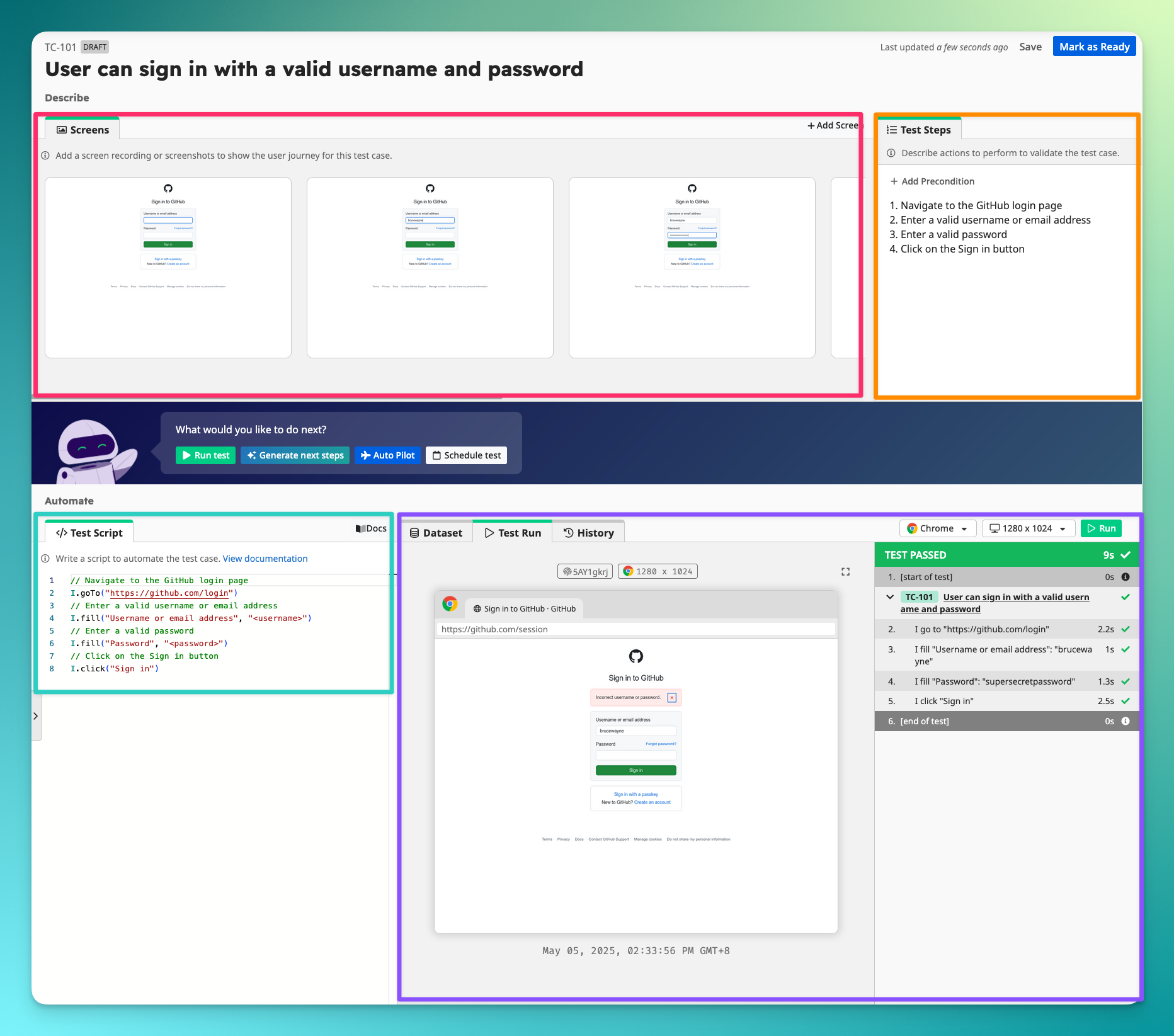 Test Case Editor